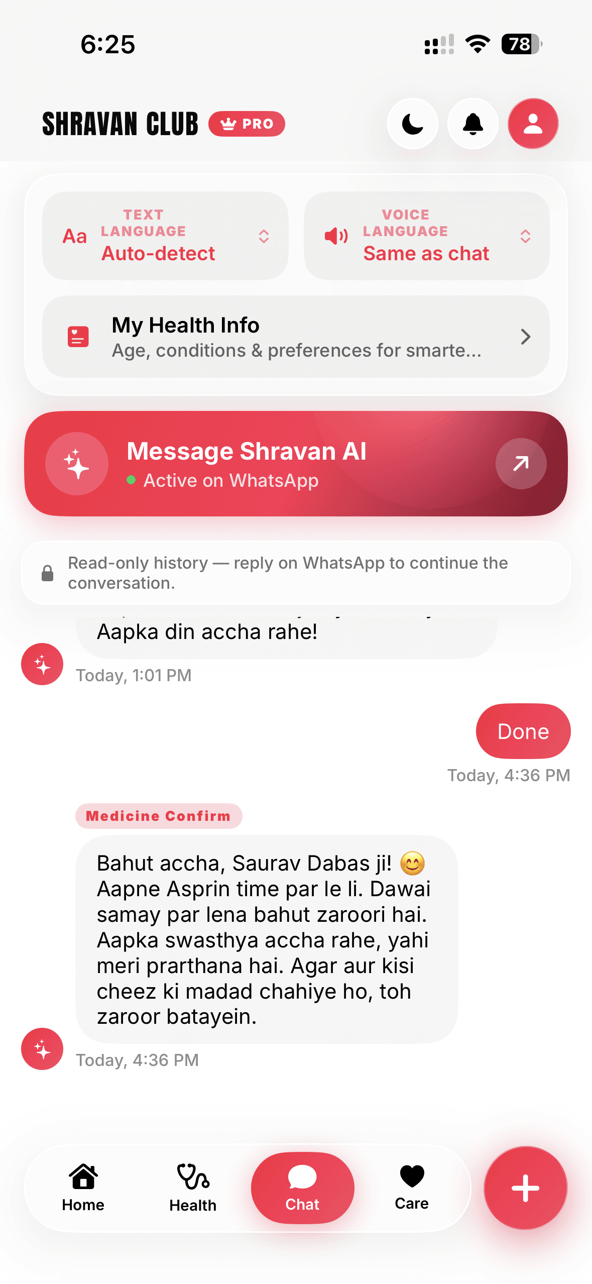 Chat with your AI on WhatsApp